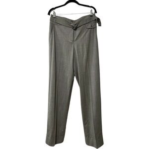 ST JOHN High Waist Belted Tailored Workwear Academia Gray Trousers Sz 8